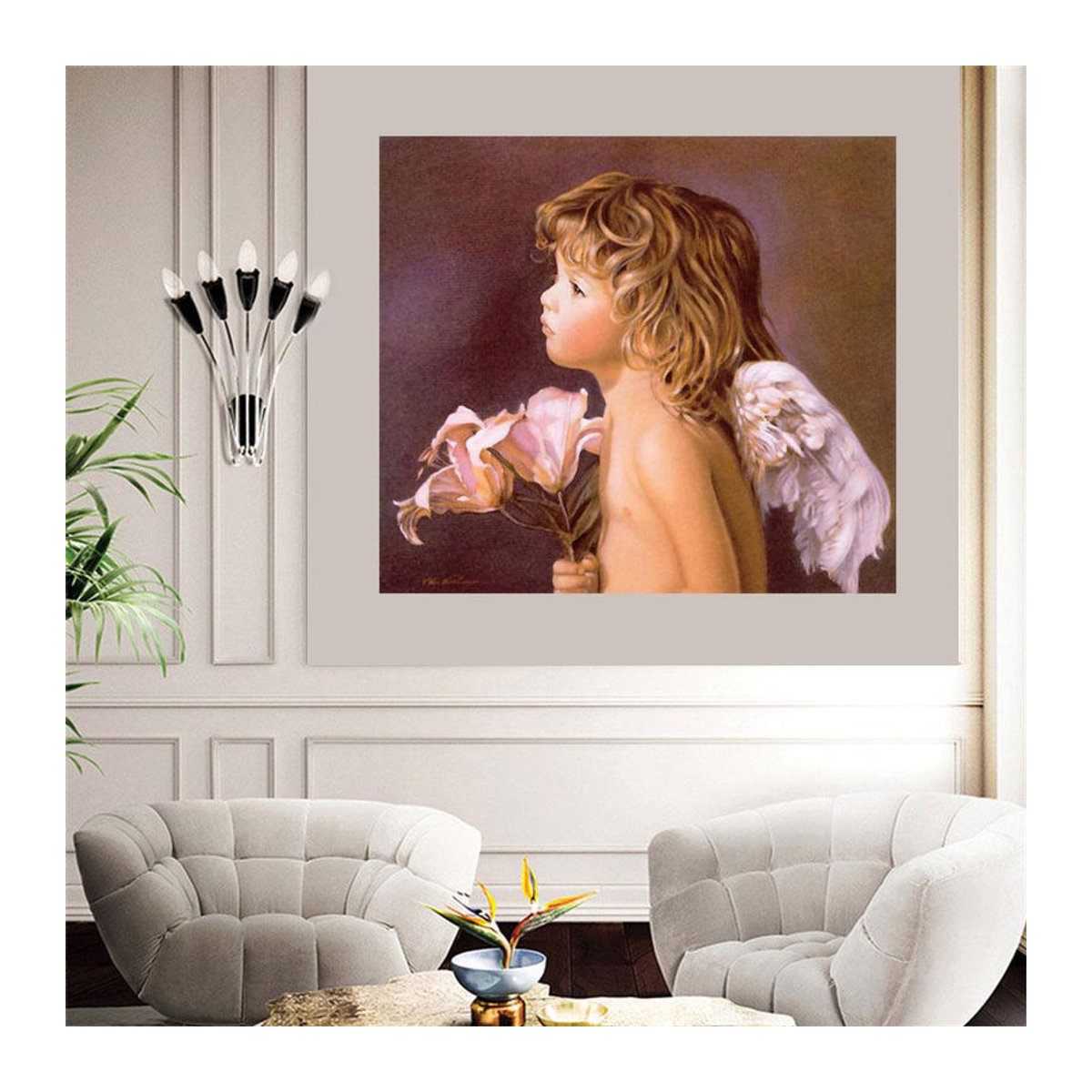 FIYO Diamond Painting Set Engel Baby 5D Diamant Mosaik Wanddeko B/H: 20 x 30 cm, Mehrfarbig - Bild 2