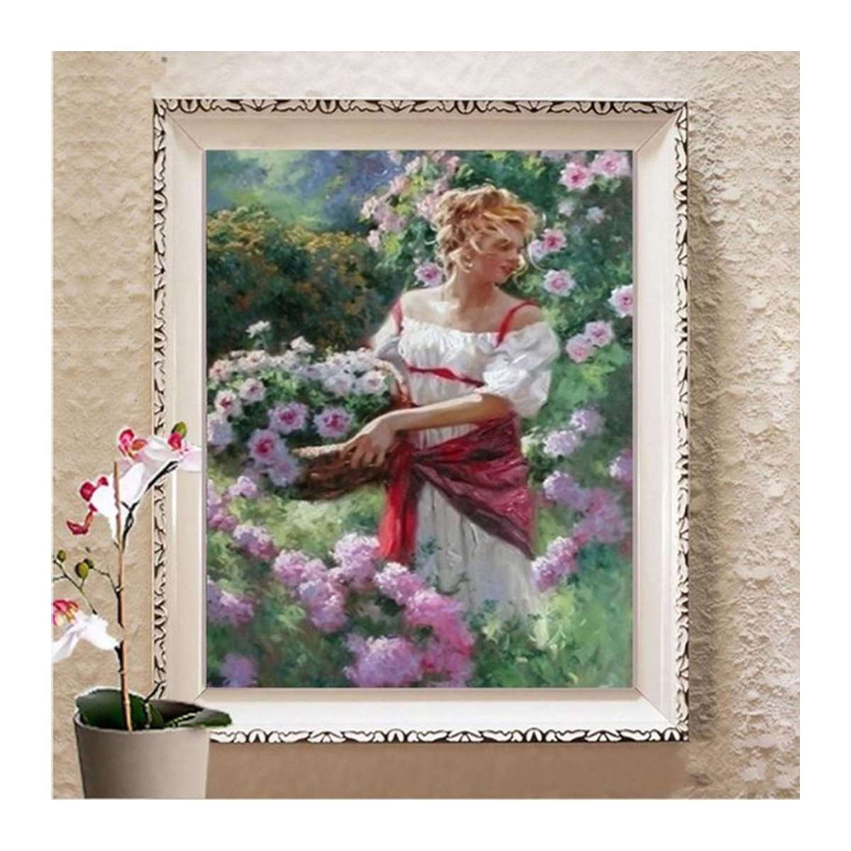 FIYO Diamond Painting Set Floral Motiv zum Selbermachen, Mehrfarbig, B x H: 20 x 30 cm - Bild 1