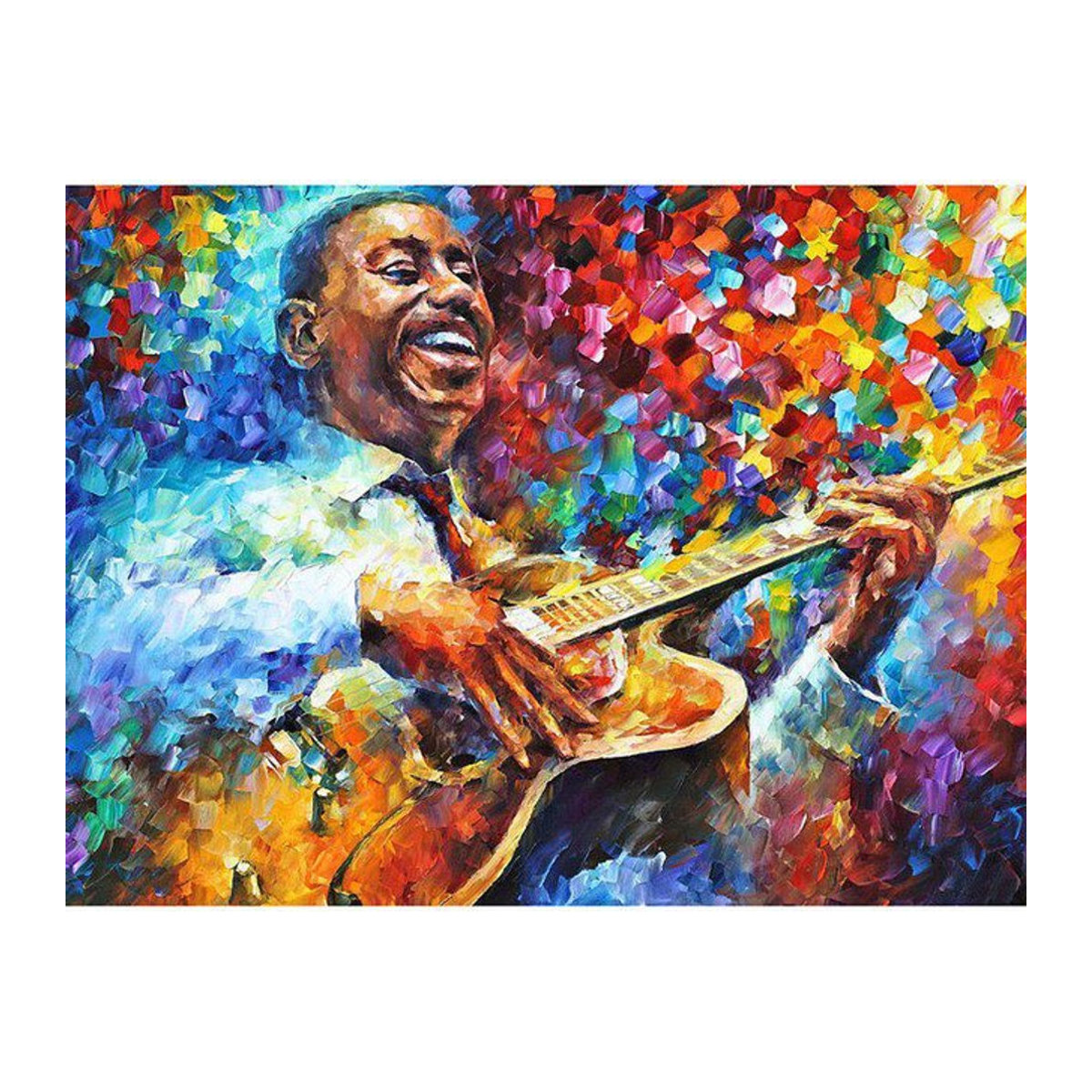 FIYO Diamond Painting Set Gitarre Motiv in Mehrfarbig, 5D Stickerei Set mit Strass und Leinwand, B/H: 30 x 20 cm - Bild 1