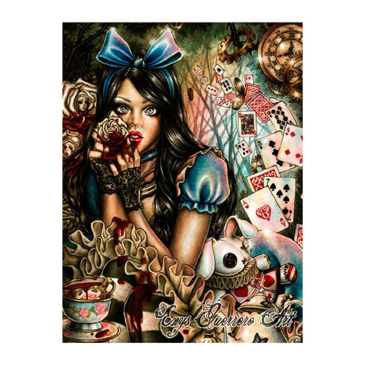 FIYO Diamond Painting Set Hase Schönheit mit Strass in Mehrfarbig, B/H: 20 x 30 cm - Bild 1