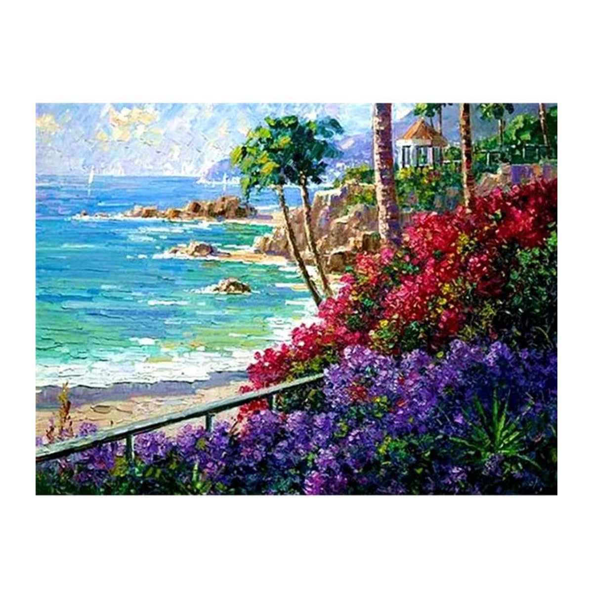FIYO Diamond Painting Set Herbstlandschaft Mosaik mit Strass Steinen, Mehrfarbig, B x H: 30 x 20 cm - Bild 1