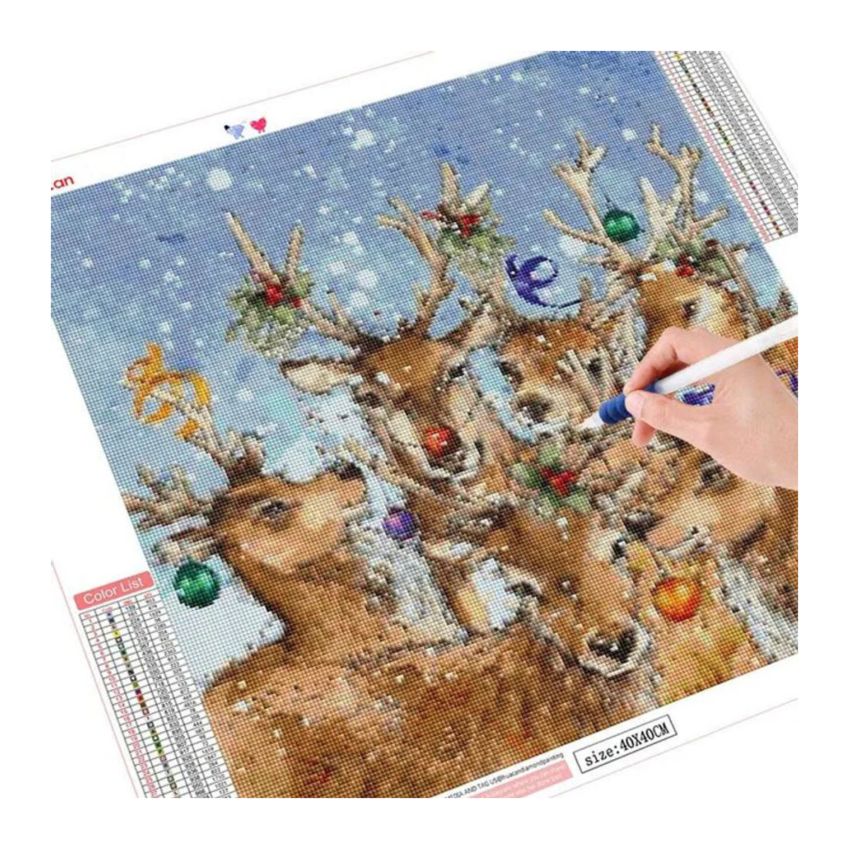 FIYO Diamond Painting Set Hirsch Motiv 5D DIY Diamantmalerei mit quadratischen Steinen, Mehrfarbig, B/H: 30 x 30 cm - Bild 1