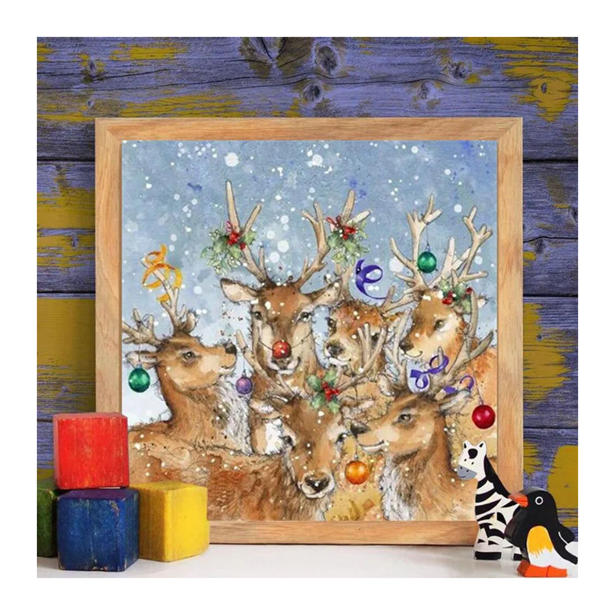 FIYO Diamond Painting Set Hirsch Motiv 5D DIY Diamantmalerei mit quadratischen Steinen, Mehrfarbig, B/H: 30 x 30 cm - Bild 2