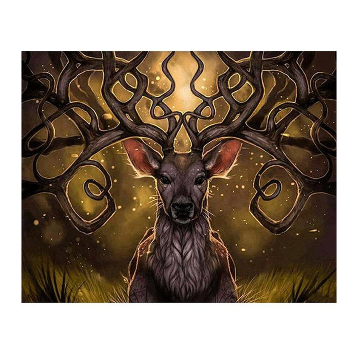 FIYO Diamond Painting Set Hirsch Motiv mit runden Mosaiksteinen, Mehrfarbig, B/H: 30 x 20 cm - Bild 1