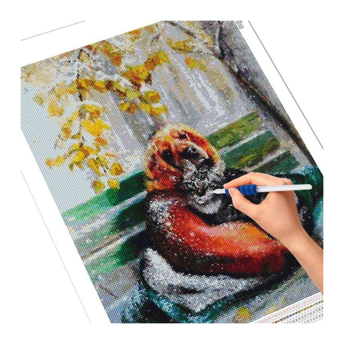 FIYO Diamond Painting Set Katze und Hund als 5D DIY Diamantstickerei mit Tierprint in Mehrfarbig, B/H: 20 x 30 cm - Bild 1