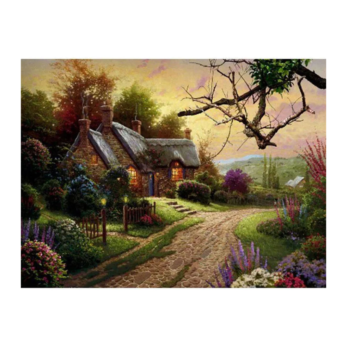 FIYO Diamond Painting Set Landhaus Motiv, Mehrfarbig, B/H: 30 x 20 cm - Bild 1