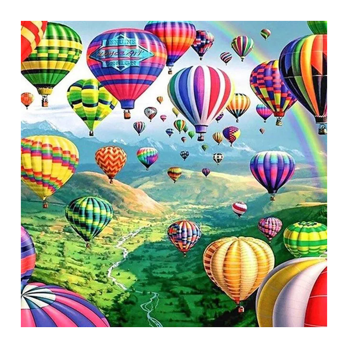 FIYO Diamond Painting Set Landschaft mit Luftballons und Boot, Mehrfarbig, B x H: 30 x 20 cm - Bild 1