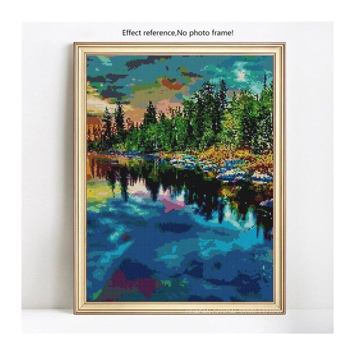 FIYO Diamond Painting Set Landschaft mit runden Steinen, Mehrfarbig, B: 30 cm x H: 20 cm - Bild 1