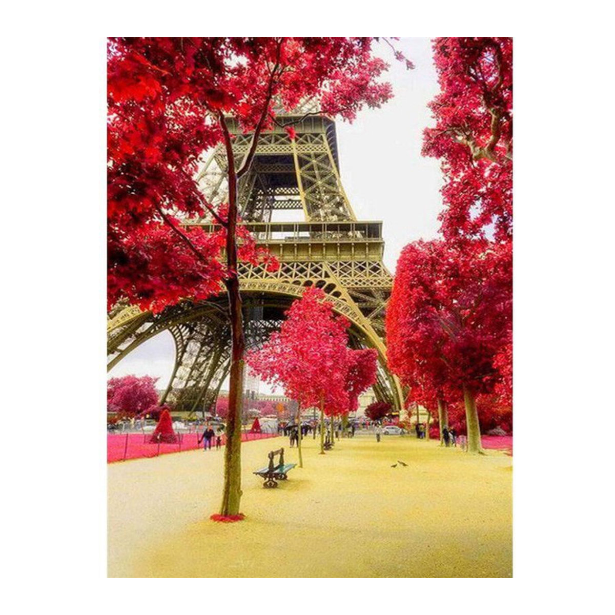 FIYO Diamond Painting Set Landschaft Motiv mit Strass und Kreuzstich, Mehrfarbig, B: 30 cm, H: 20 cm - Bild 1