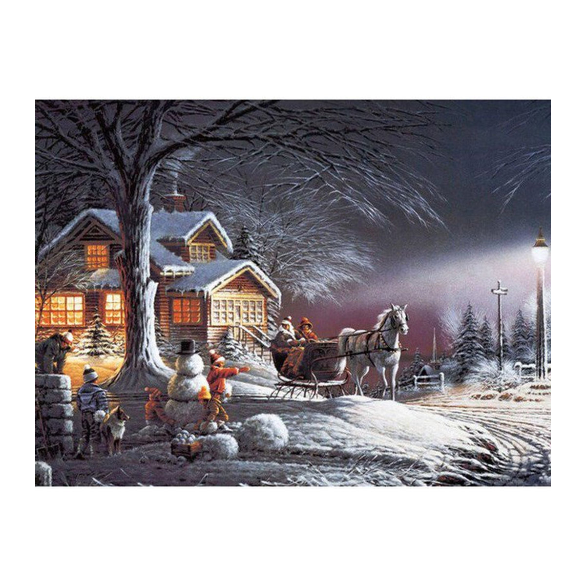FIYO Diamond Painting Set Landschaft Motiv Weihnachten B/H: 30 x 20 cm - Bild 1