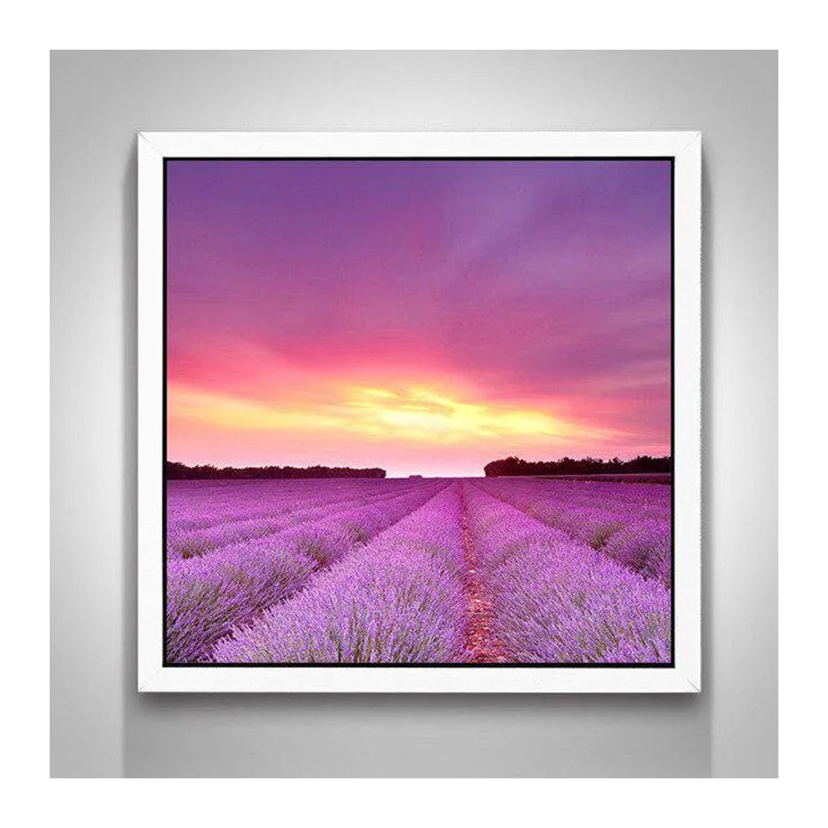 FIYO Diamond Painting Set Lavendel Garten 5D DIY Mozaik Bild Lila B/H: 30 x 30 cm - Bild 1