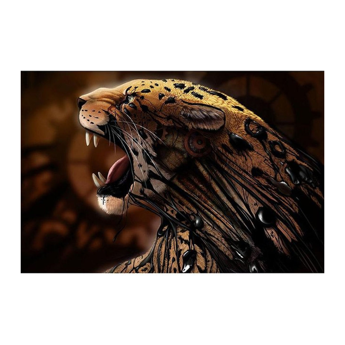 FIYO Diamond Painting Set Leopard Motiv, 5D Vollstickerei mit runden Strasssteinen, Mehrfarbig, B/H: 30 x 30 cm - Bild 1
