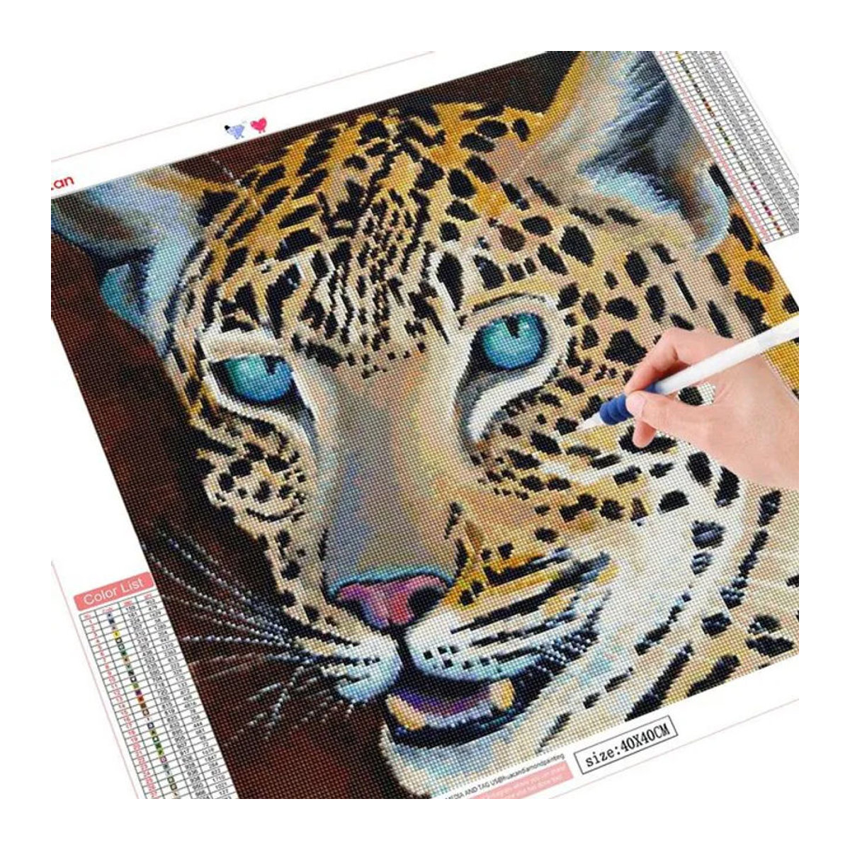 FIYO Diamond Painting Set Leopard Motiv mit Strass Steinen, DIY Malset für Tierprint Dekoration, Mehrfarbig, B/H: 30 x 30 cm - Bild 1