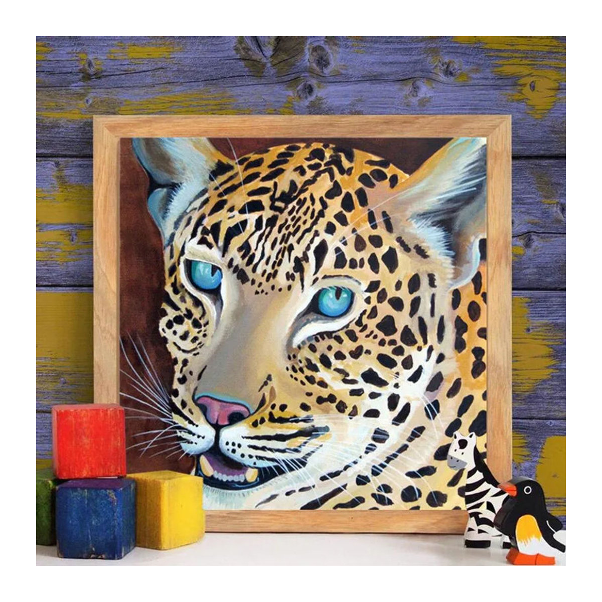 FIYO Diamond Painting Set Leopard Motiv mit Strass Steinen, DIY Malset für Tierprint Dekoration, Mehrfarbig, B/H: 30 x 30 cm - Bild 2