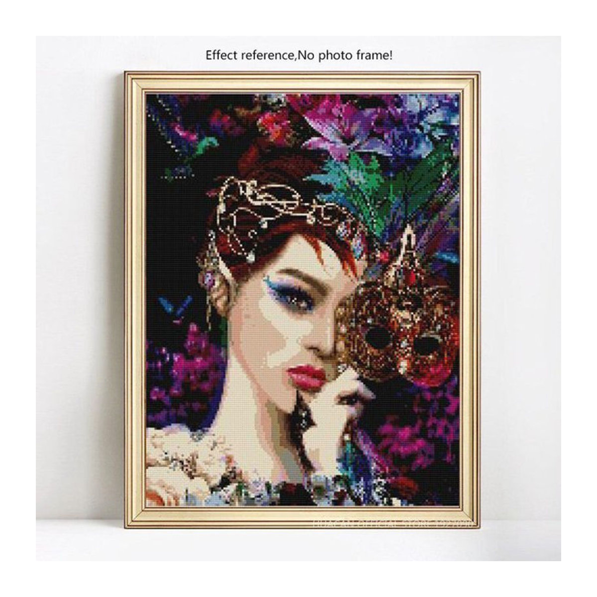 FIYO Diamond Painting Set Mädchen Mosaik Stickerei mit runden Steinen, Mehrfarbig, B: 30 cm x H: 20 cm - Bild 1
