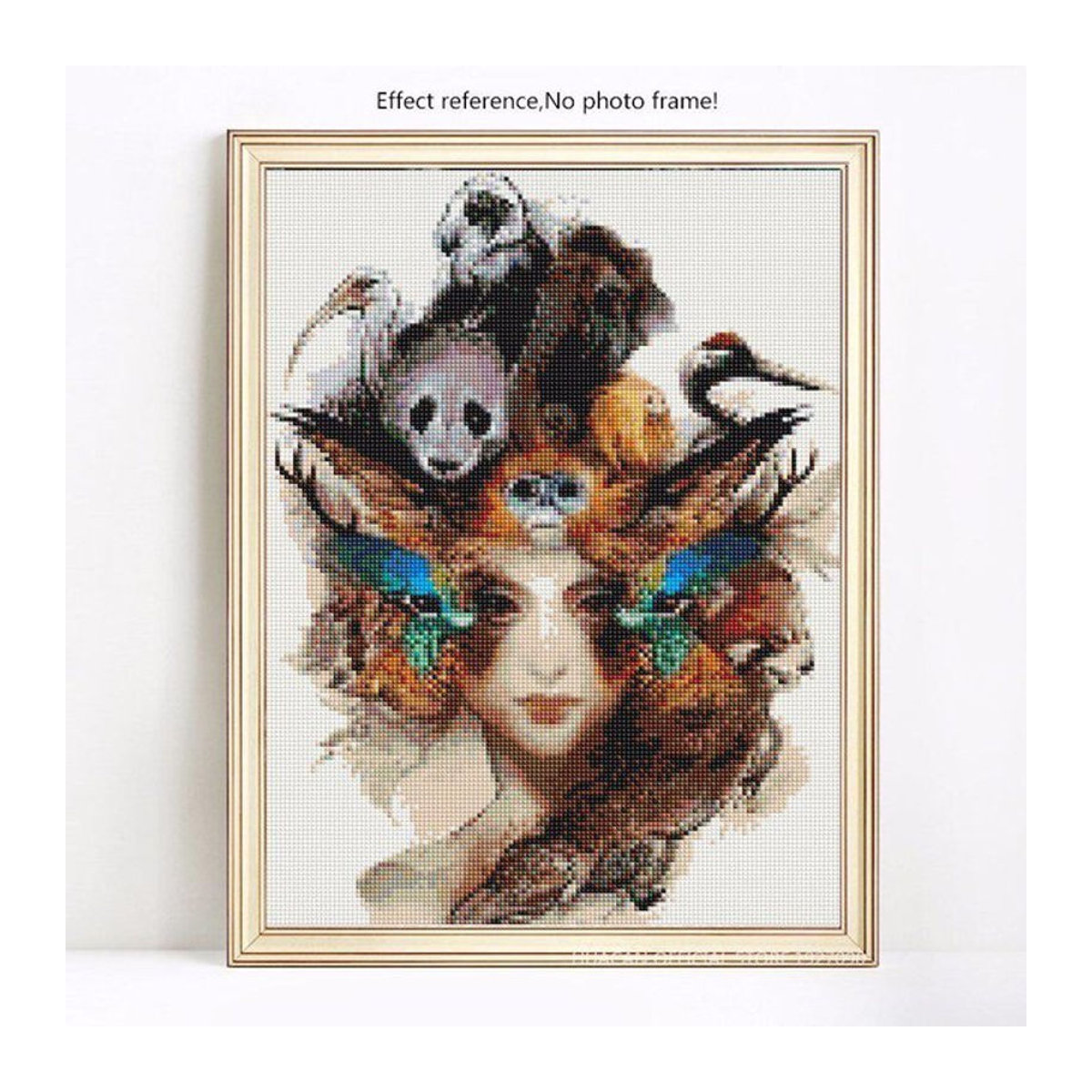 FIYO Diamond Painting Set Mädchen Portrait als Mosaik-Stickerei in Mehrfarbig, B/H: 20 x 30 cm - Bild 1