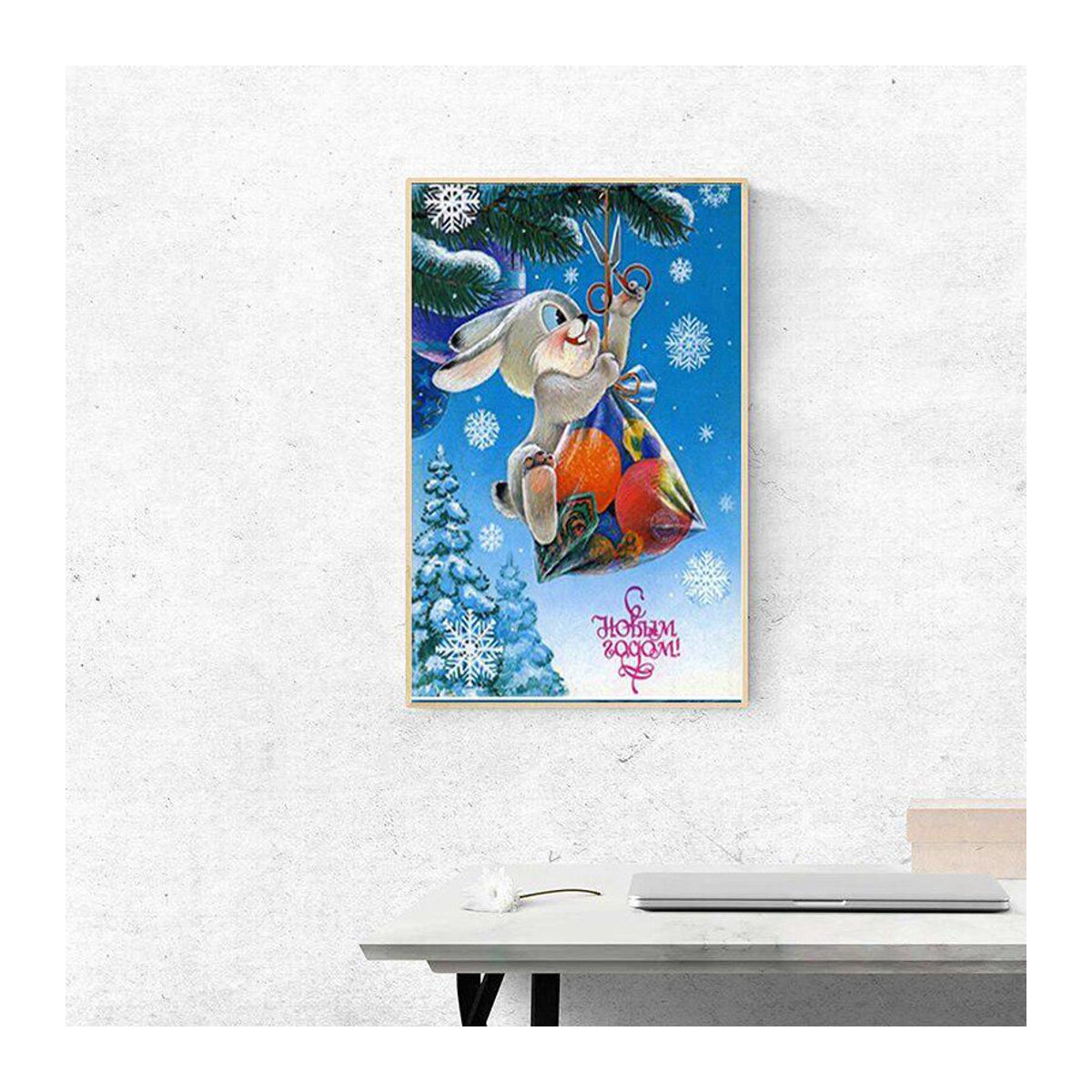 FIYO Diamond Painting Set mit Cartoon-Kaninchen Motiv, Mehrfarbig, B/H: 20 x 30 cm - Bild 2