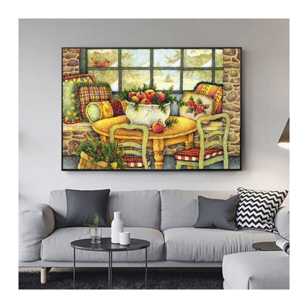 FIYO Diamond Painting Set mit floralem Motiv in Mehrfarbig, Rechteckig, B x H: 30 x 20 cm - Bild 1