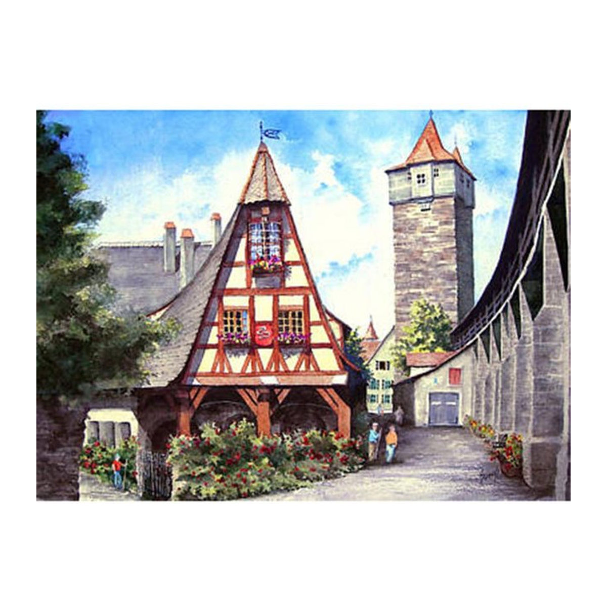 FIYO Diamond Painting Set mit Landschaftsmotiv, DIY Kristall-Malset aus Kunstharz und Kunststoff, mehrfarbig, B x H: 20 x 30 cm - Bild 1
