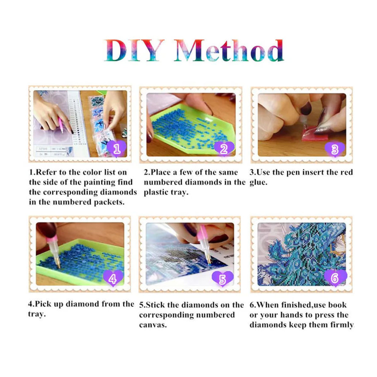 FIYO Diamond Painting Set mit Tierprint in Mehrfarbig, B/H: 20 x 30 cm - Bild 4