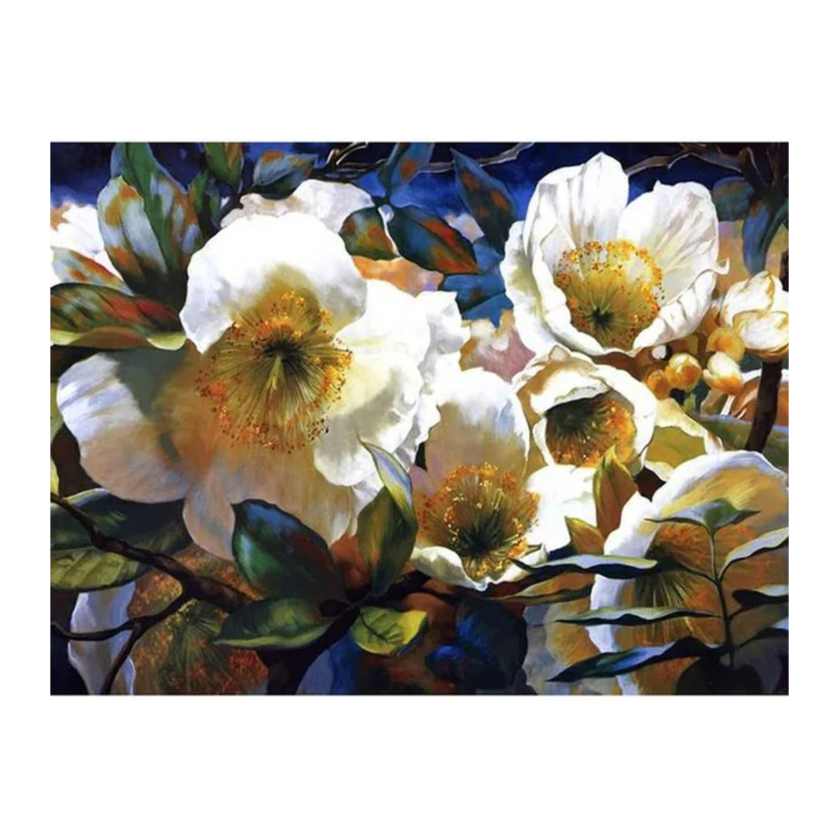 FIYO Diamond Painting Set Orchideen Motiv als 5D DIY Stickerei Mosaik mit Strass und Kreuzstich, mehrfarbig, B/H: 30 x 20 cm - Bild 1