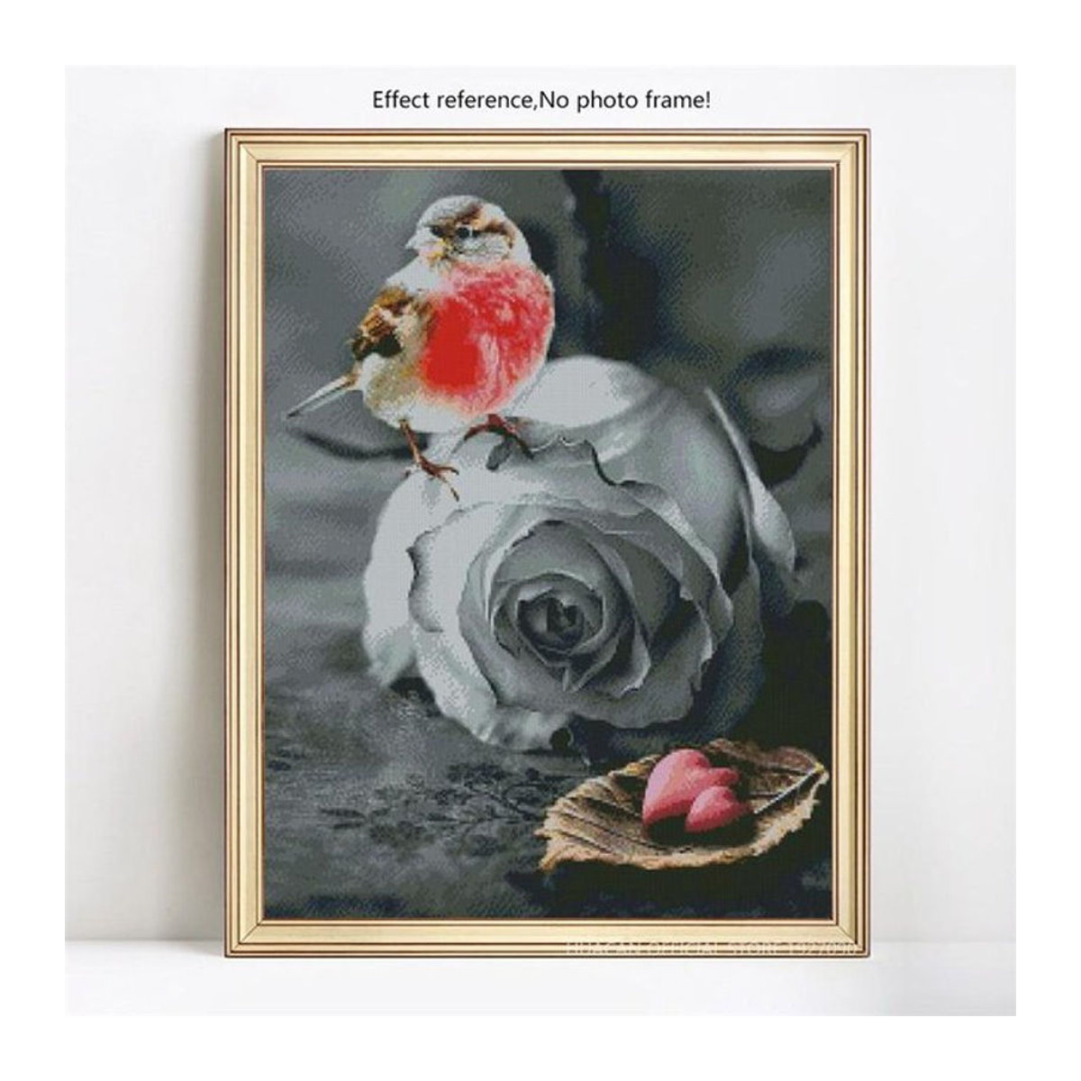 FIYO Diamond Painting Set Rosen-Motiv in Rosa und Mehrfarbig, DIY Kreuzstich-Malerei mit Blumenmuster, B/H: 20 x 30 cm - Bild 1