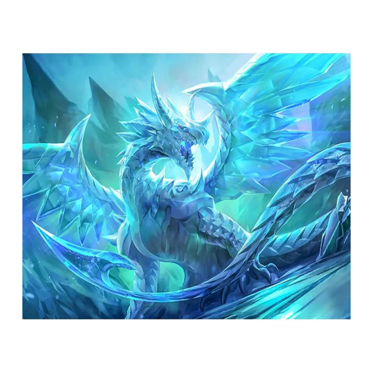 FIYO Diamond Painting Set Roter Drache als Wanddekoration in Rot und Blau, B/H: 30 x 20 cm - Bild 1