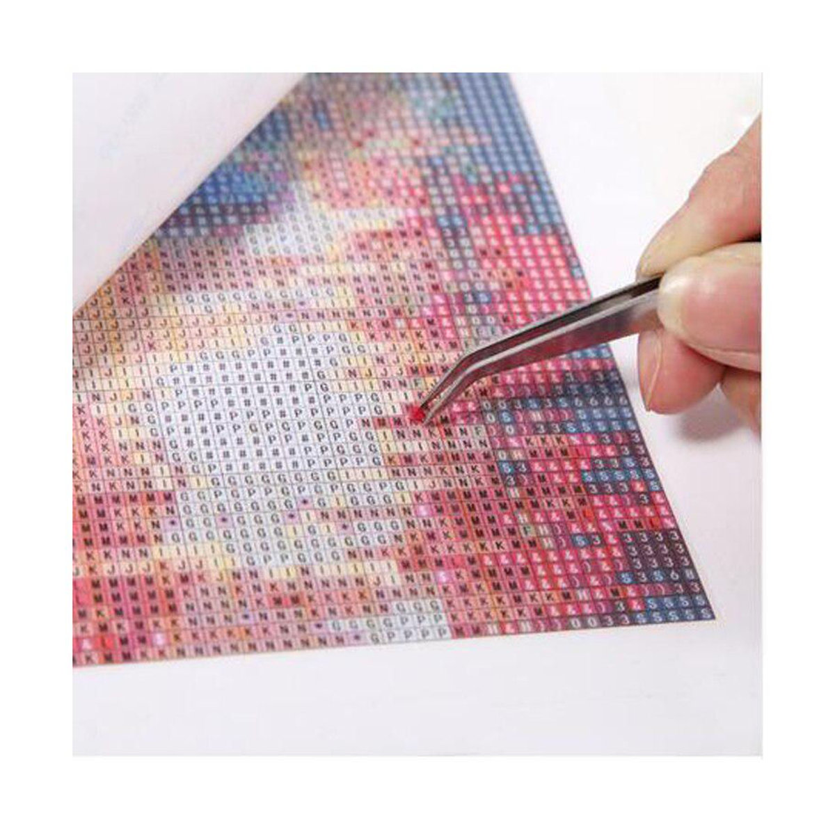 FIYO Diamond Painting Set Sakura und Mount Fuji, Mehrfarbiges DIY Stickset mit Textil und Kunststoff, B/H: 20 x 30 cm - Bild 1