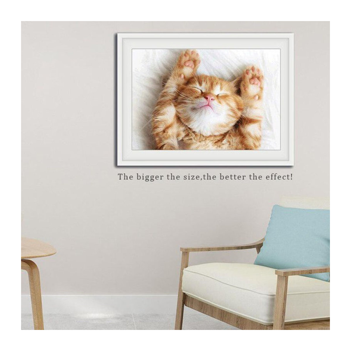 FIYO Diamond Painting Set Schlafende Katze, Mehrfarbige Mosaik-Stickerei als Wanddekoration, B/H: 30 x 20 cm - Bild 1