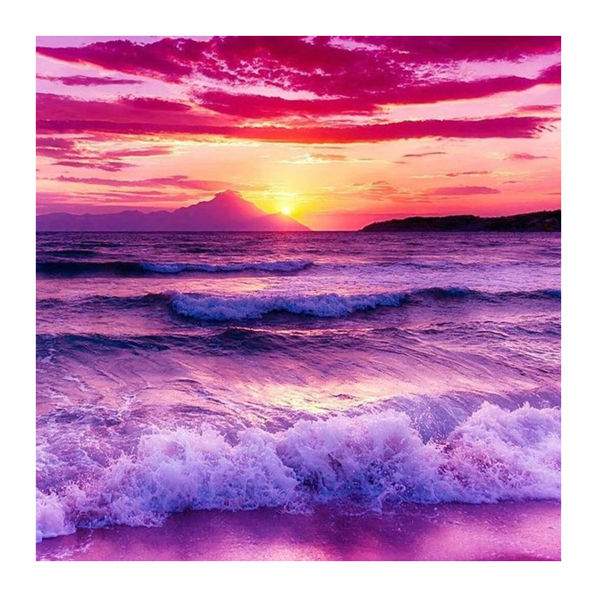 FIYO Diamond Painting Set Sonnenaufgang Landschaft 5D DIY Kreuzstich mit vollen runden Diamanten, mehrfarbig, B x H: 20 x 30 cm - Bild 1