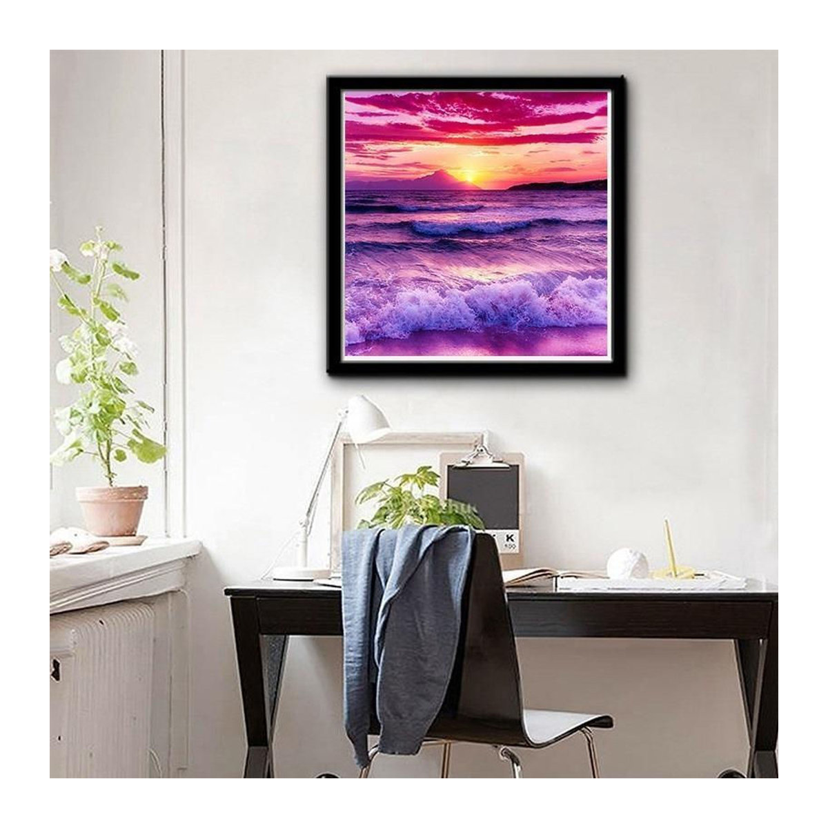 FIYO Diamond Painting Set Sonnenaufgang Landschaft 5D DIY Kreuzstich mit vollen runden Diamanten, mehrfarbig, B x H: 20 x 30 cm - Bild 5