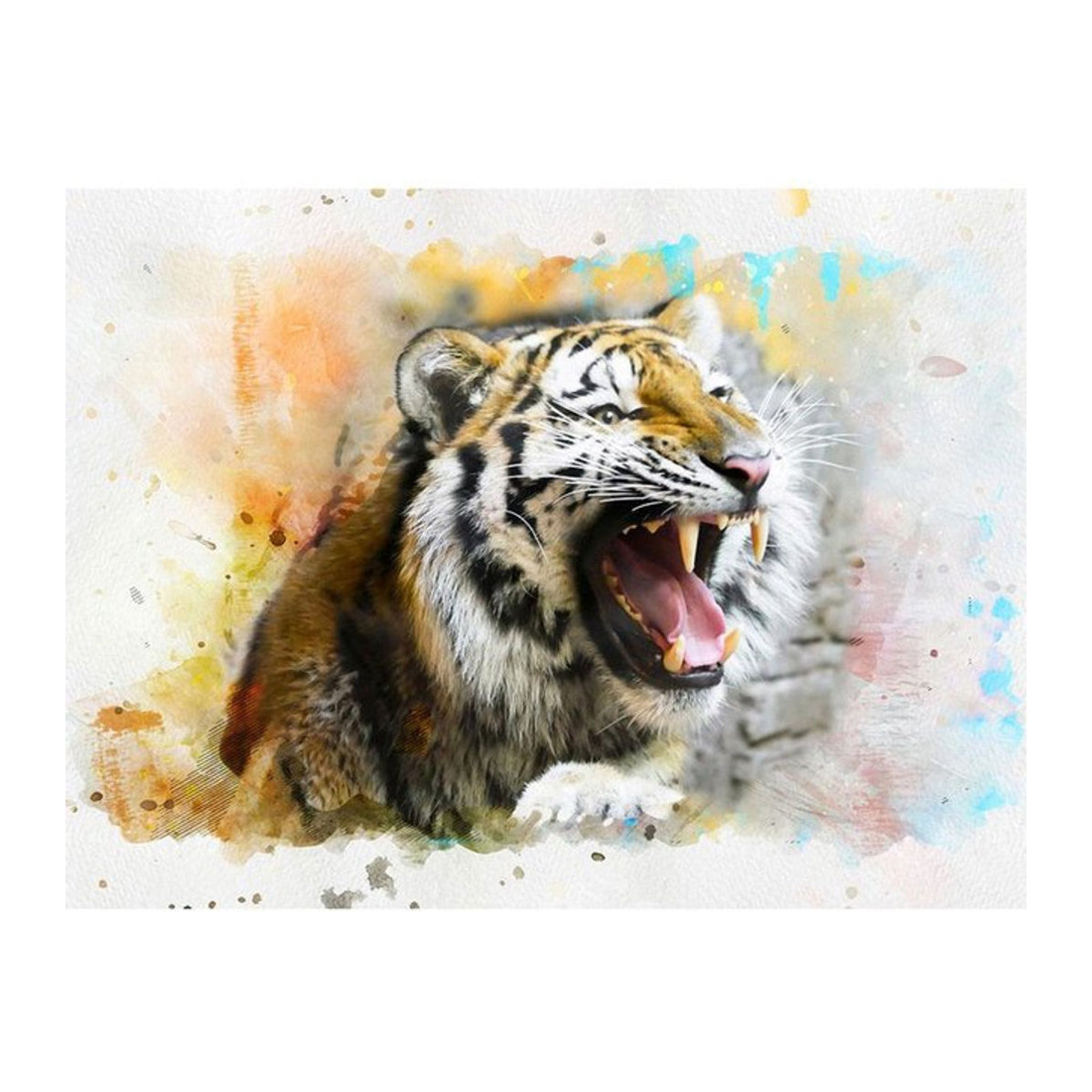 FIYO Diamond Painting Set Tiger Motiv mit Kristall-Perlen als Bastelset für Tierliebhaber, B/H: 20 x 30 cm, Mehrfarbig - Bild 1