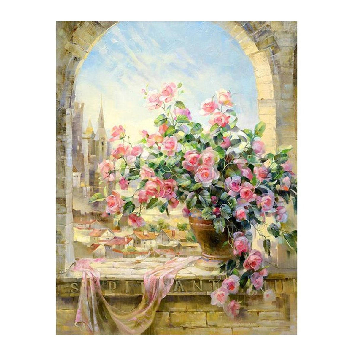 FIYO Diamond Painting Set Topfpflanze als 5D Mosaik-Stickerei in Mehrfarbig, B/H: 30 x 20 cm - Bild 1