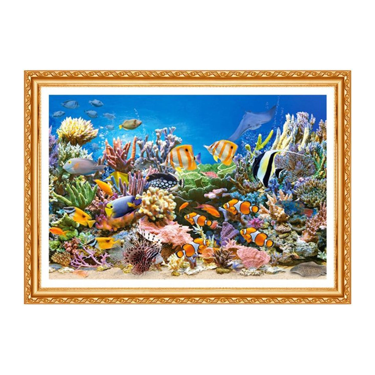 FIYO Diamond Painting Set Tropische Meeresfische im Querformat, Mehrfarbig, B/H: 30 x 20 cm - Bild 1