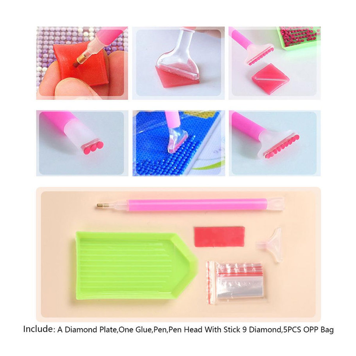 FIYO Diamond Painting Set Vogel Motiv mit Perlen als DIY Bastelset für Deko, B/H: 20 x 30 cm, Mehrfarbig - Bild 1