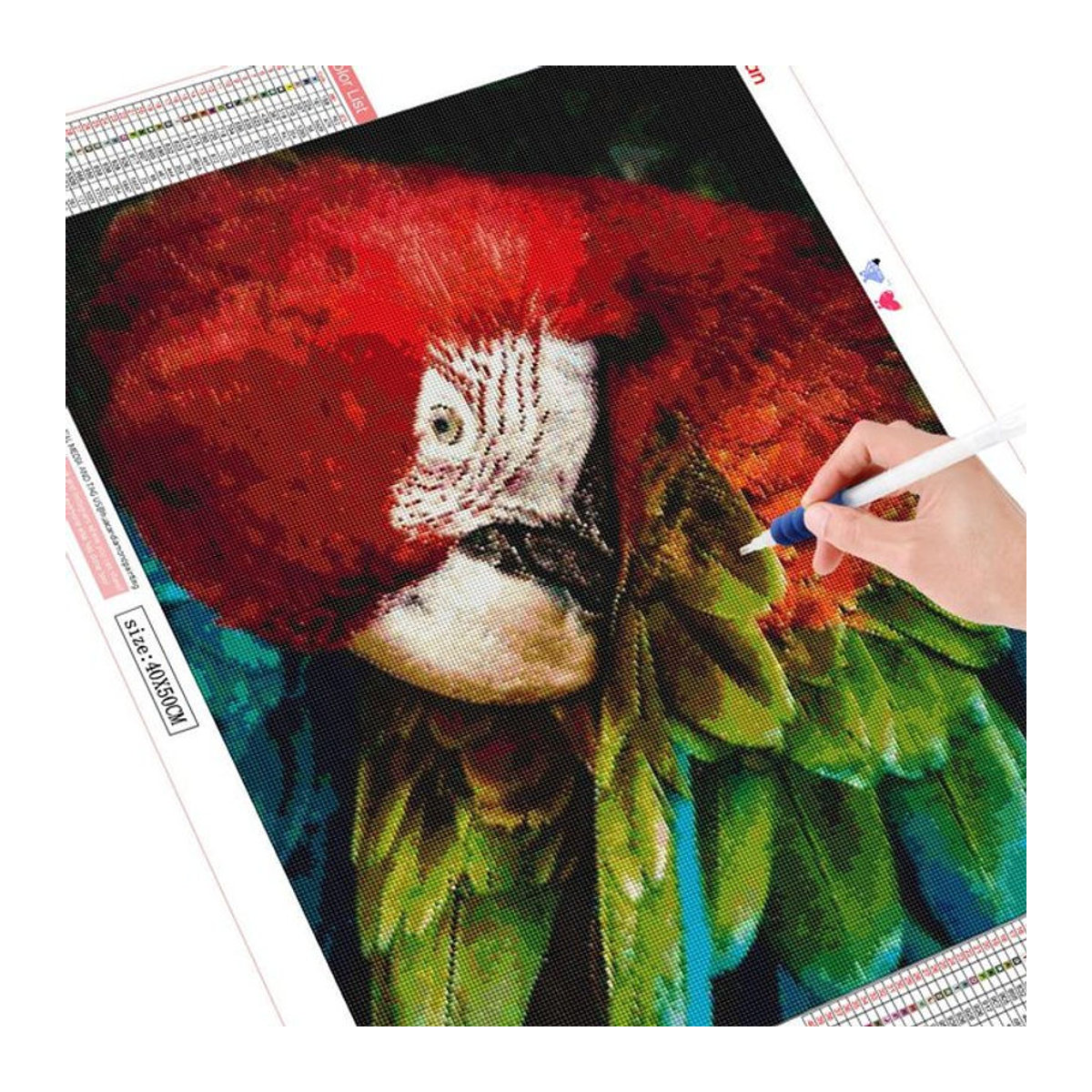 FIYO Diamond Painting Set Vogel Motiv mit Perlenstickerei in Mehrfarbig, B/H: 20 x 30 cm - Bild 1