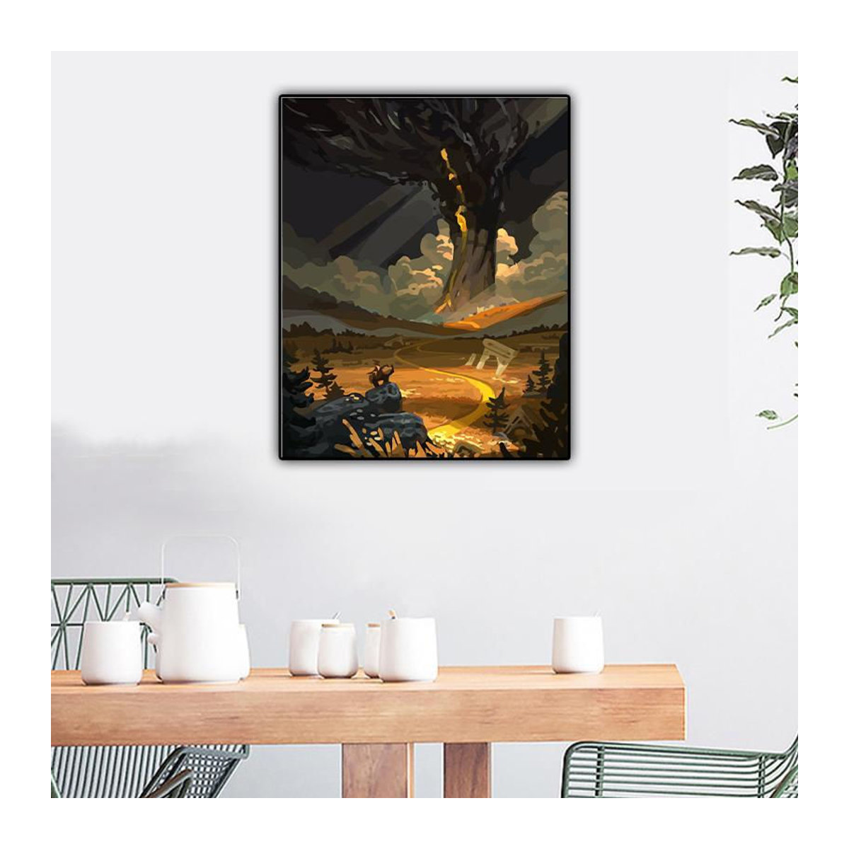 FIYO Malen nach Zahlen Set Herbstlandschaft auf Leinwand, mehrfarbig, B/H: 40 x 50 cm, rahmenlos - Bild 3