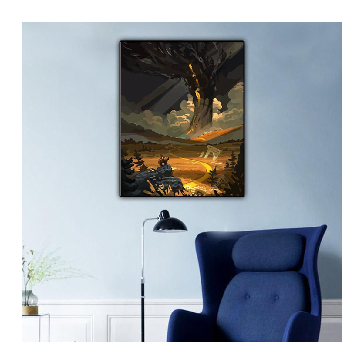 FIYO Malen nach Zahlen Set Herbstlandschaft auf Leinwand, mehrfarbig, B/H: 40 x 50 cm, rahmenlos - Bild 4