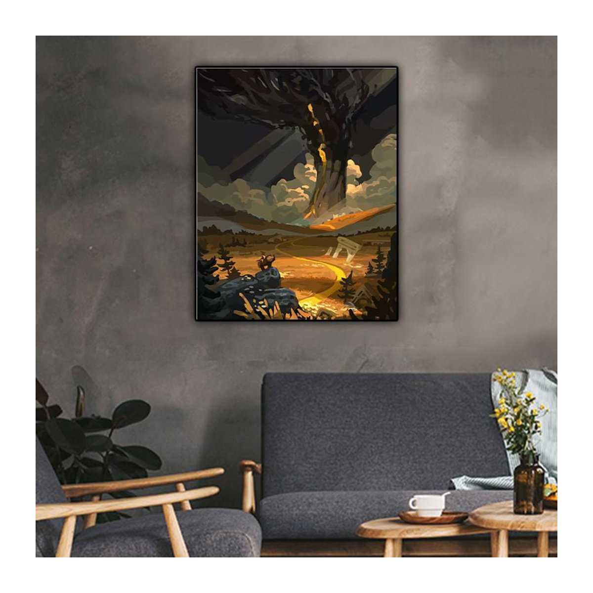 FIYO Malen nach Zahlen Set Herbstlandschaft auf Leinwand, mehrfarbig, B/H: 40 x 50 cm, rahmenlos - Bild 5