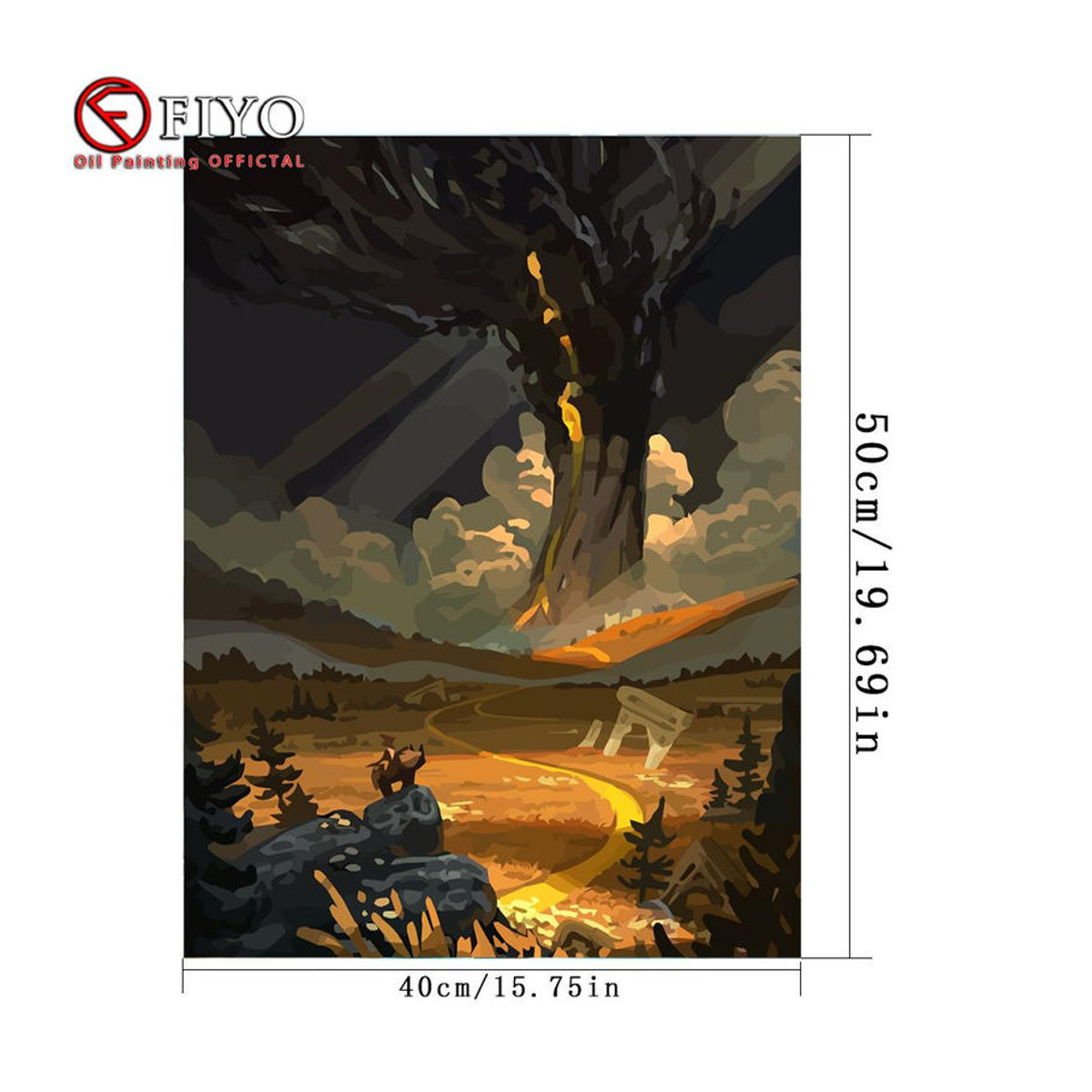 FIYO Malen nach Zahlen Set Herbstlandschaft auf Leinwand, mehrfarbig, B/H: 40 x 50 cm, rahmenlos - Bild 6