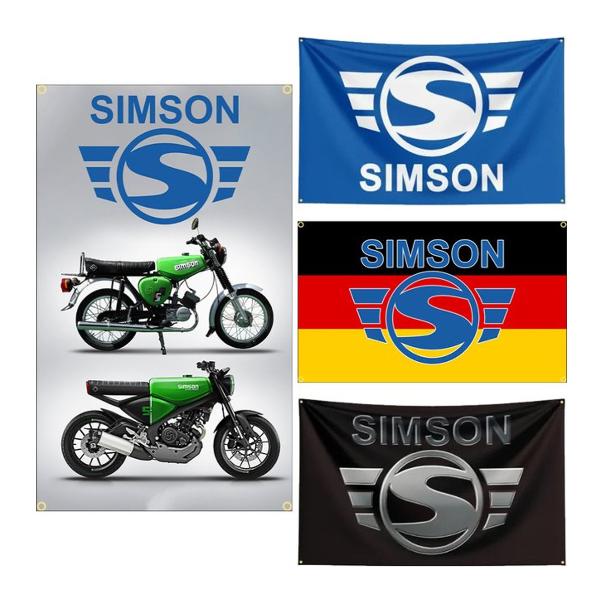 FLAGDOM Simsons Flagge aus Polyester, mehrfarbiges Motorradbanner zur Dekoration, B: 150 cm, H: 90 cm - Bild 1