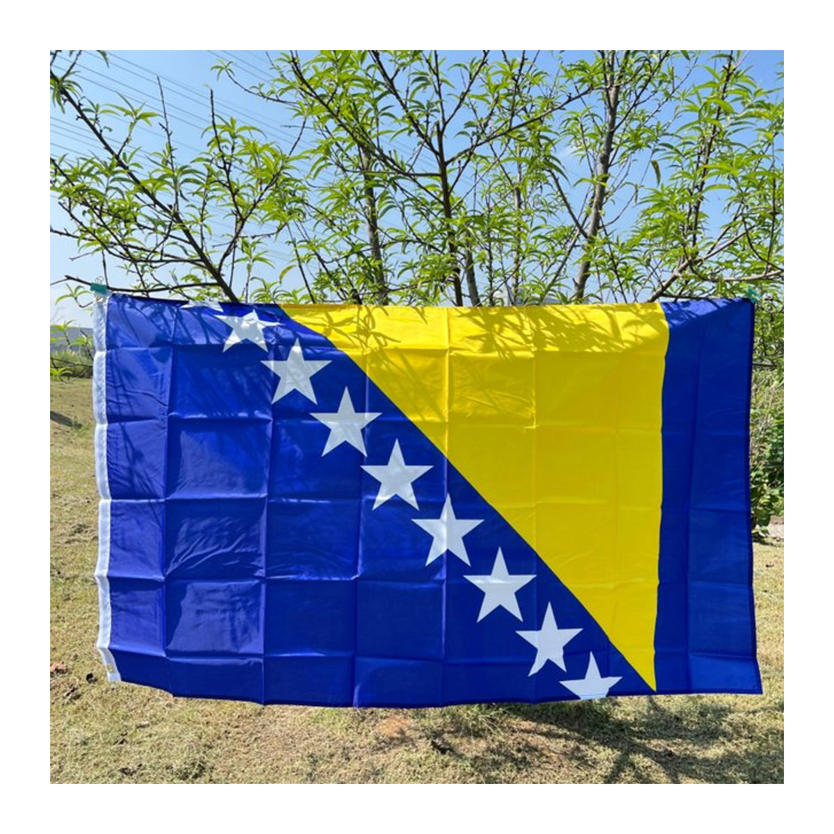 Flagge von Bosnien und Herzegowina in Blau mit Sternen, B/H: 90 x 150 cm - Bild 1
