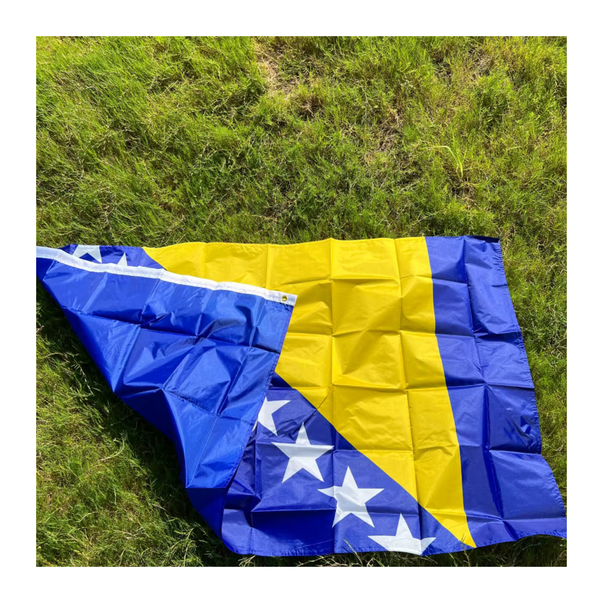 Flagge von Bosnien und Herzegowina in Blau mit Sternen, B/H: 90 x 150 cm - Bild 2