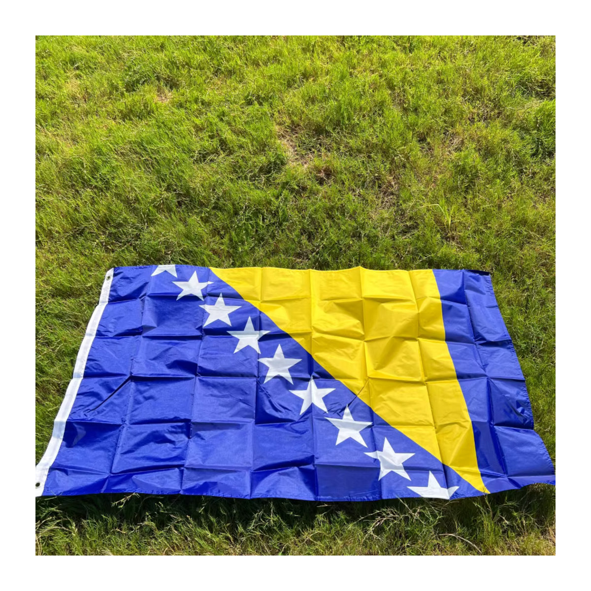 Flagge von Bosnien und Herzegowina in Blau mit Sternen, B/H: 90 x 150 cm - Bild 3