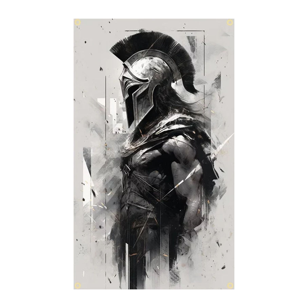 FLAGLAND Wandteppich The Spartan Starry Shield Bearer Jack Flag in Schwarz, B: 150 cm, H: 90 cm - Bild 1