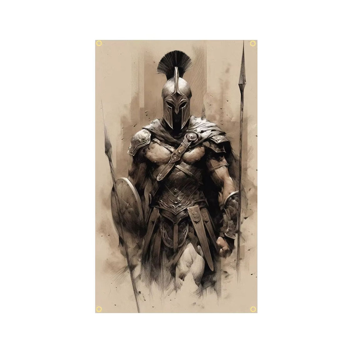 FLAGLAND Wandteppich The Spartan Starry Shield Bearer Jack Flag in Schwarz, B: 150 cm, H: 90 cm - Bild 2