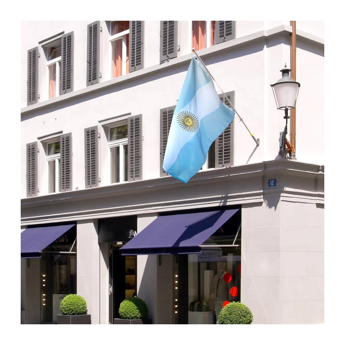 Flagnshow Argentinien-Flagge mit Stickerei, mehrfarbig, B: 150 cm, H: 90 cm - Bild 3