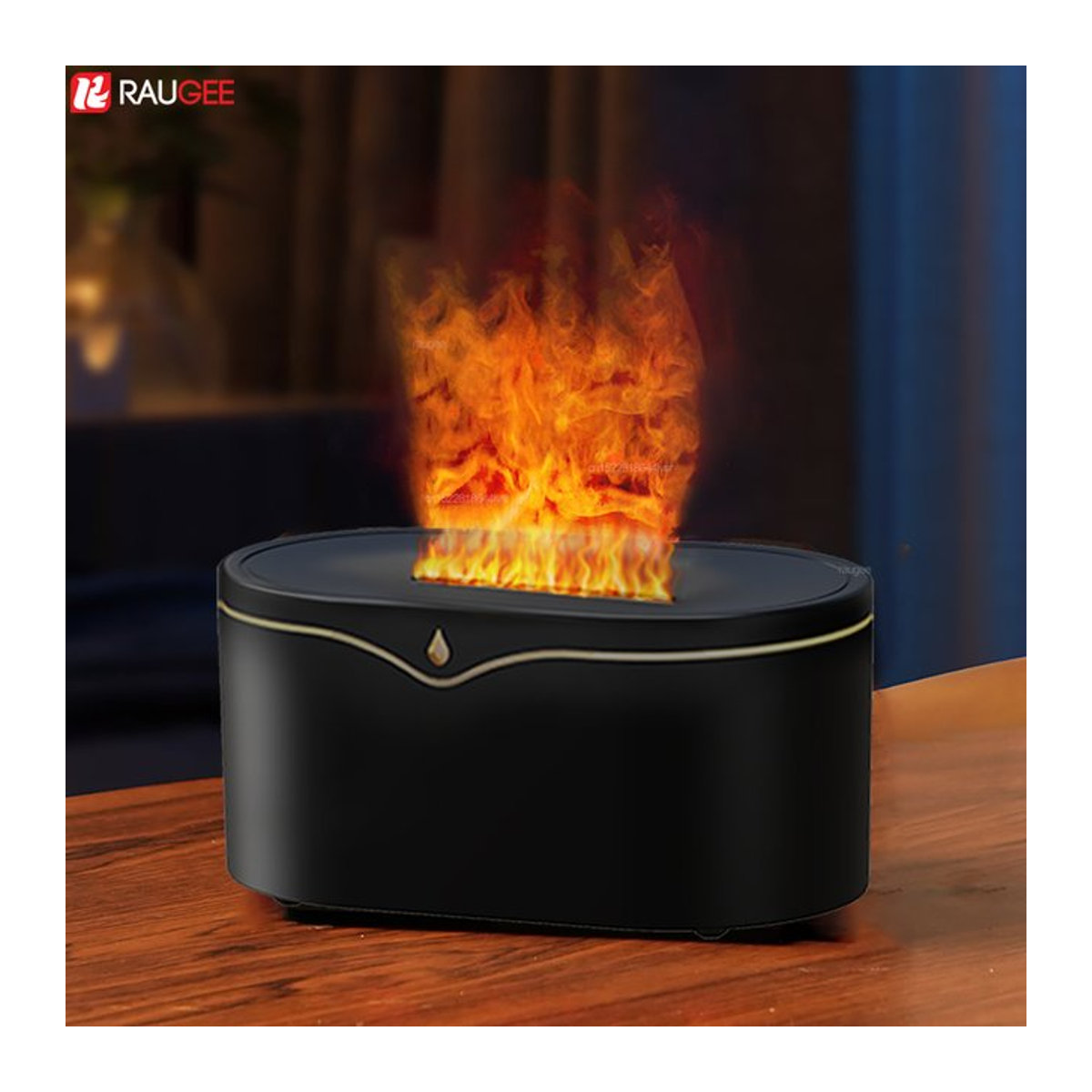 Flammenbefeuchter und Duftdiffusor von raugee in Schwarz für Aromatherapie mit ätherischen Ölen - Bild 1