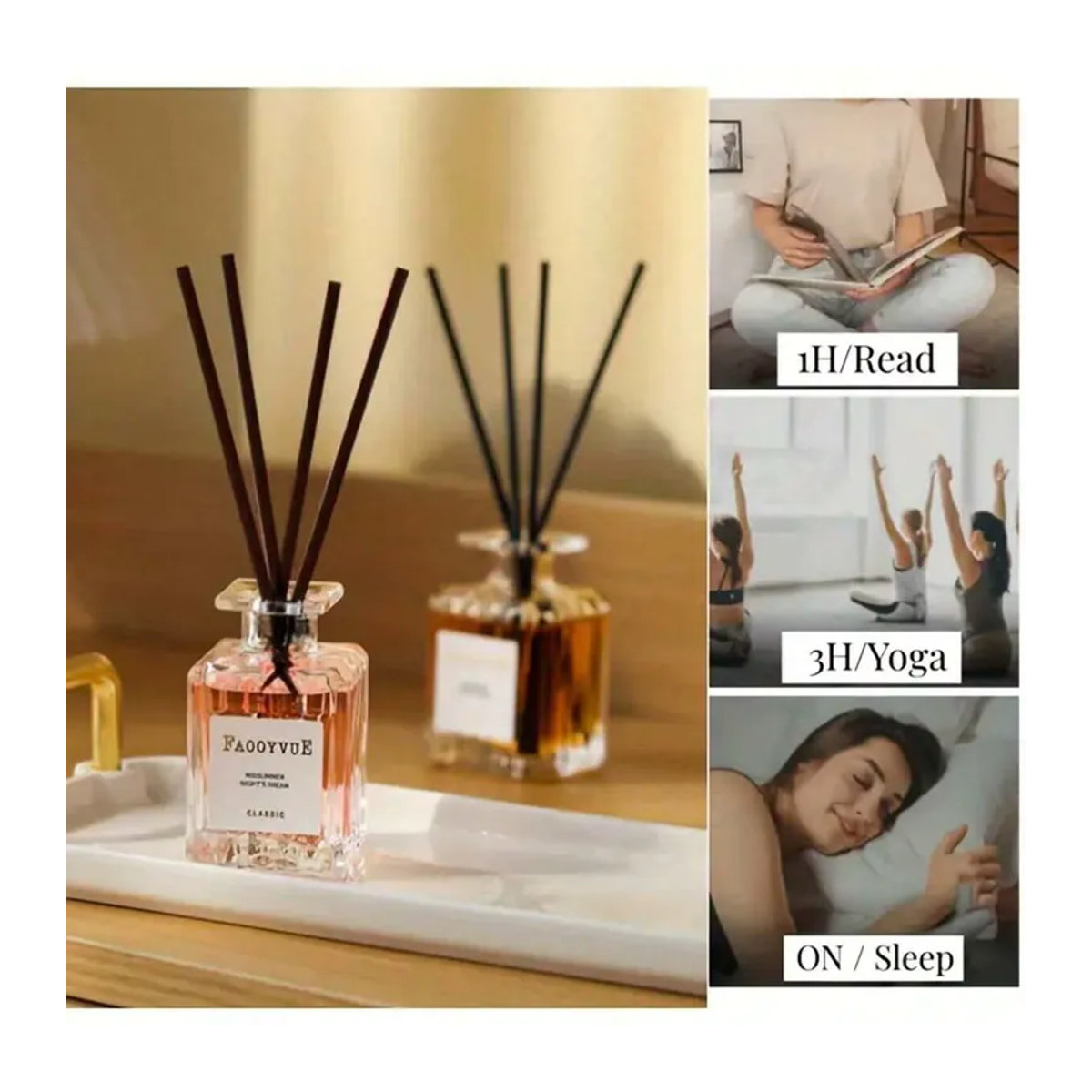 Flammenloser Reed-Diffusor mit ätherischem Öl in Lavendel und Eaglewood, 50 ml, transparentes Glas - Bild 2
