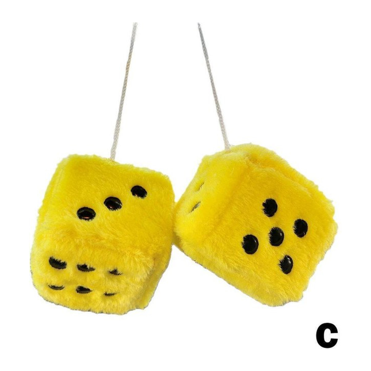 Flauschiger hängender Autospiegel in geometrischem Würfeldesign, mehrfarbig und weich aus Textil - Bild 1